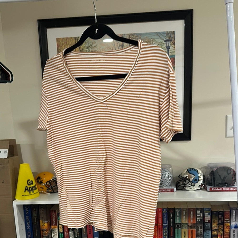 Striped V-Neck Women's Top